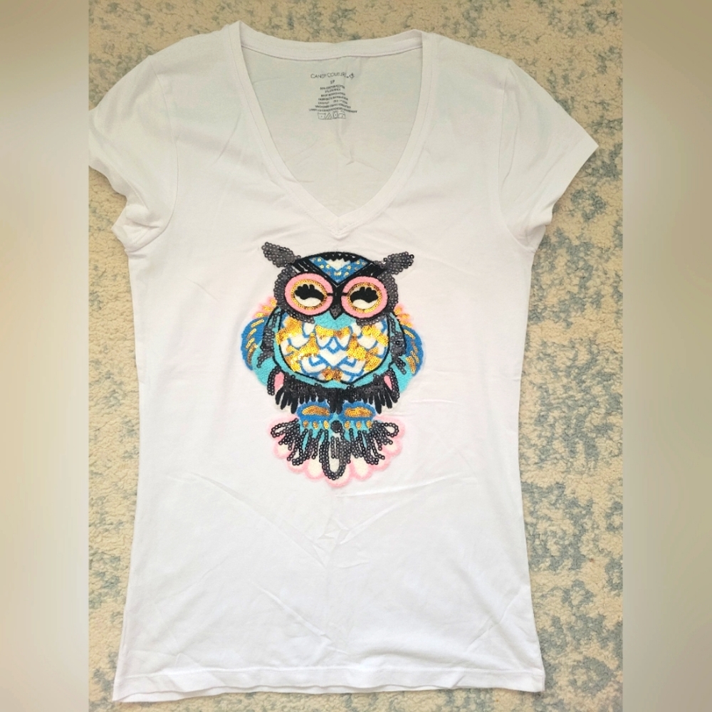 Owl print tshirt size S